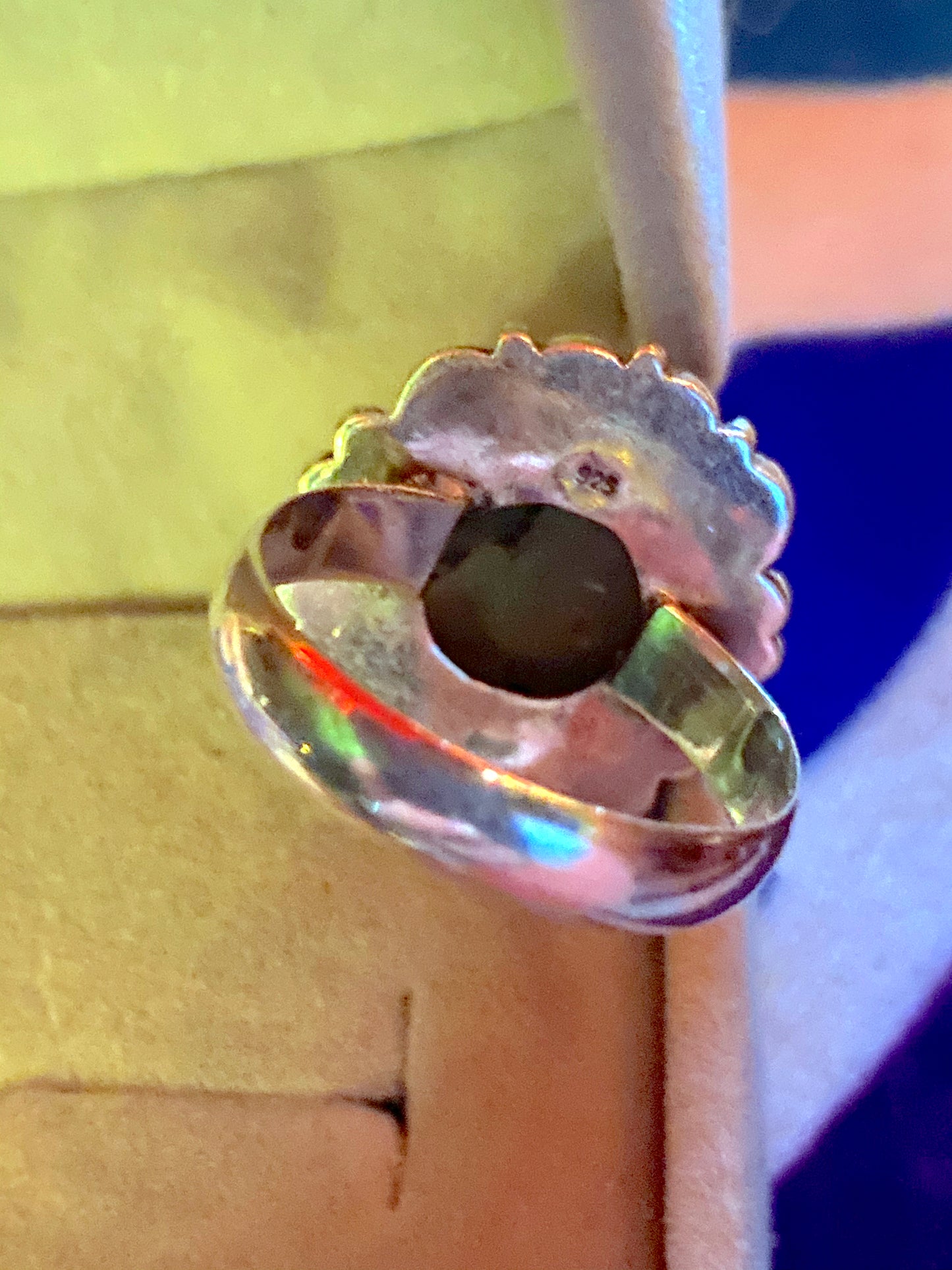 Handmade Labradorite & Sterling Silver Ring Size 9.