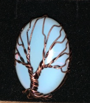Antique Copper, Brass & Stone 'Tree of Life' Rings Size: OS
