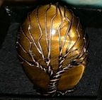 Antique Copper, Brass & Stone 'Tree of Life' Rings Size: OS