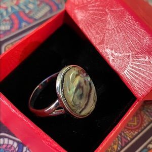 Mother-of-Pearl & Sterling Silver Ring Size 9.5