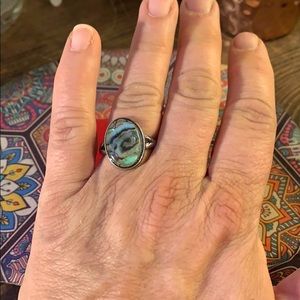 Mother-of-Pearl & Sterling Silver Ring Size 9.5