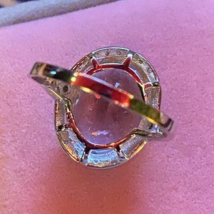 Handmade Sterling Silver & Pure Blue Topaz Ring Size 10