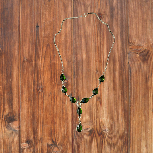 Handmade, Frequency-infused Peridot & Sterling Silver Necklace