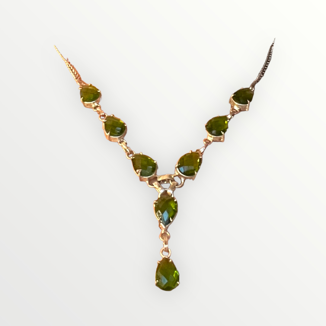 Handmade, Frequency-infused Peridot & Sterling Silver Necklace