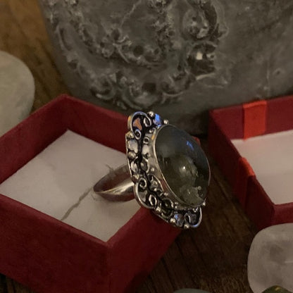 Labradorite & Sterling Silver Ring Size 9