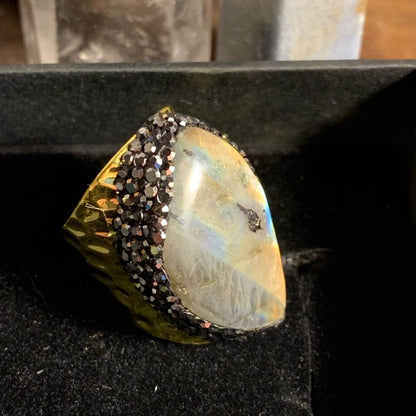 Gold-plated Labradorite Ring