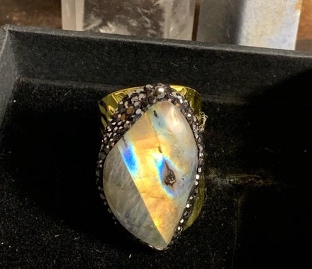 Gold-plated Labradorite Ring