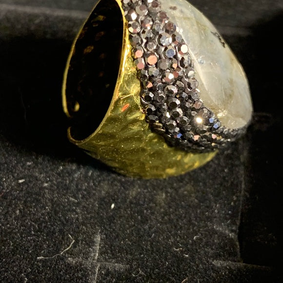 Gold-plated Labradorite Ring