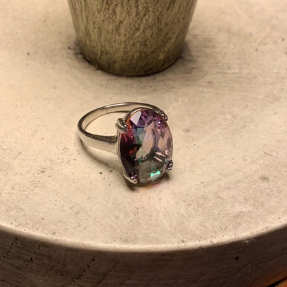 Angel Aura Quartz & Sterling Silver Ring Size 8