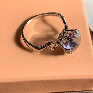Rainbow Angel Aura & Sterling Silver Ring Size 8.5
