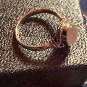 Rose Quartz & Sterling Silver Ring Size 8