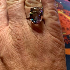 Angel Aura Quartz & Sterling Silver Ring Size 8